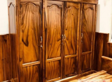 Tủ đựng quần áo 4 cánh gỗ me tây - Đẹp, hiện đại, giá rẻ