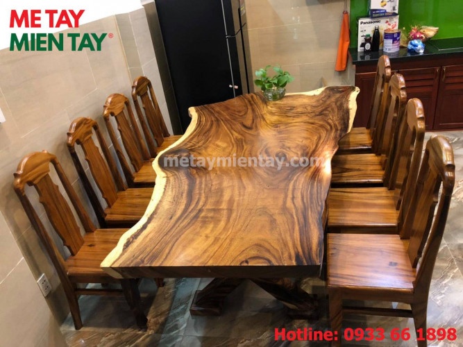 Bàn ăn gỗ nguyên tấm tự nhiên cao cấp chất lượng tại Me Tây Miền Tây