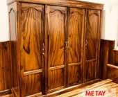 Tủ đựng quần áo 4 cánh gỗ me tây - Đẹp, hiện đại, giá rẻ